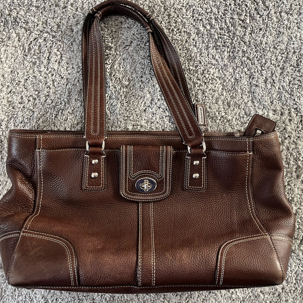 Coach Dark Brown Leather Handbag